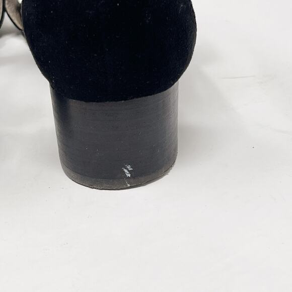 Naturalizer Womens 6.5 Black Faux Suede Alexa Strappy Sandal Chunky Block Heel - Picture 9 of 13